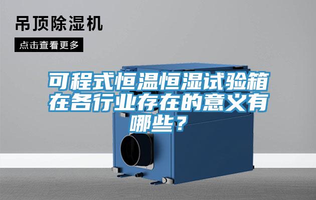 可程式恒溫恒濕試驗箱在各行業存在的意義有哪些？