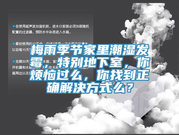 梅雨季節家里潮濕發霉，特別地下室，你煩惱過么，你找到正確解決方式么？